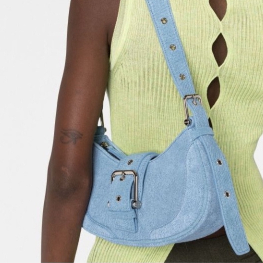 Elegant Light Blue Shoulder Bag - Picture 2 of 10